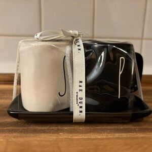 Rae Dunn Salt & Pepper shaker Set with Tray Holder